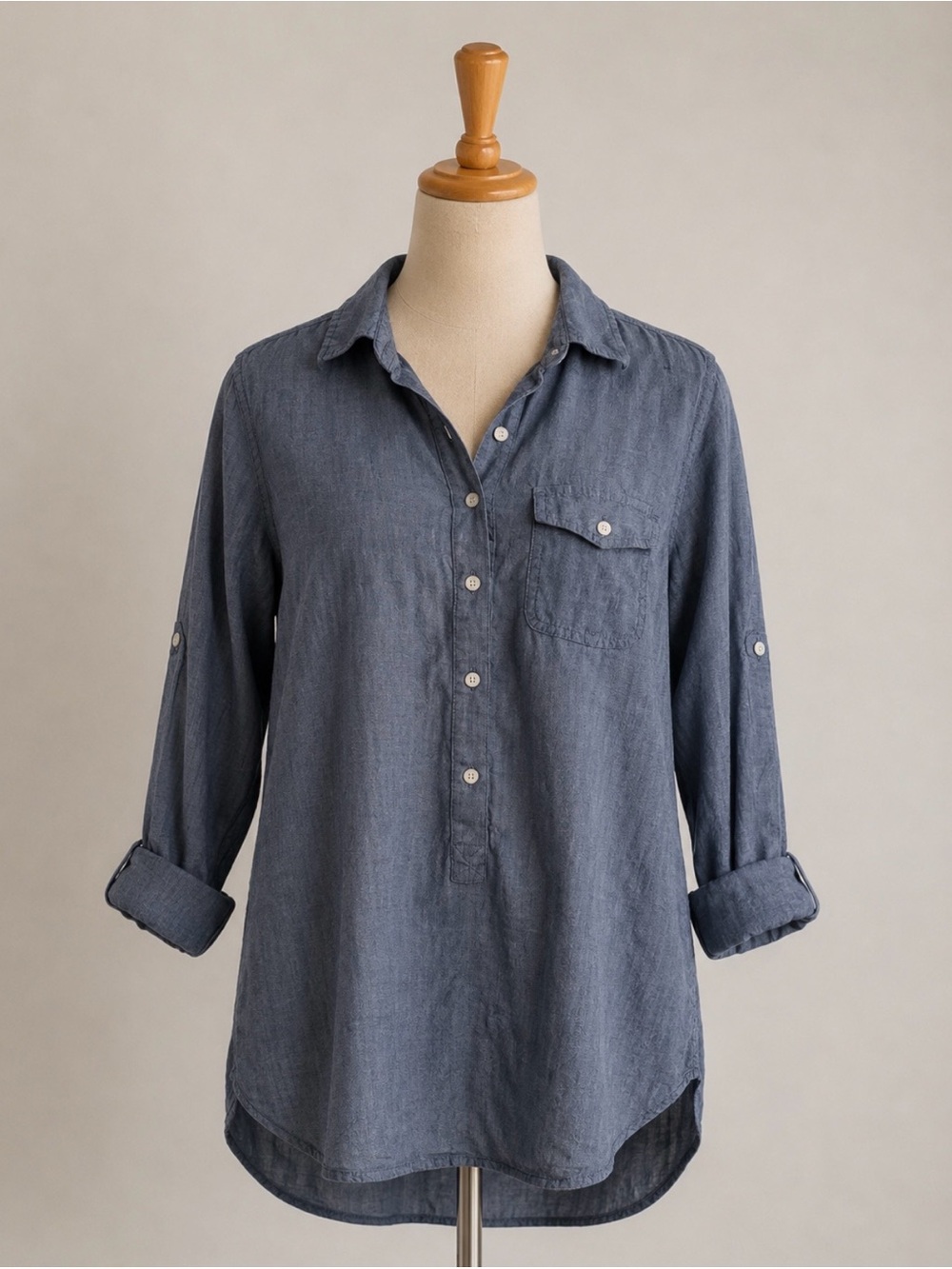 J. Crew Women’s Slate Blue Casual Button-Down Shirt